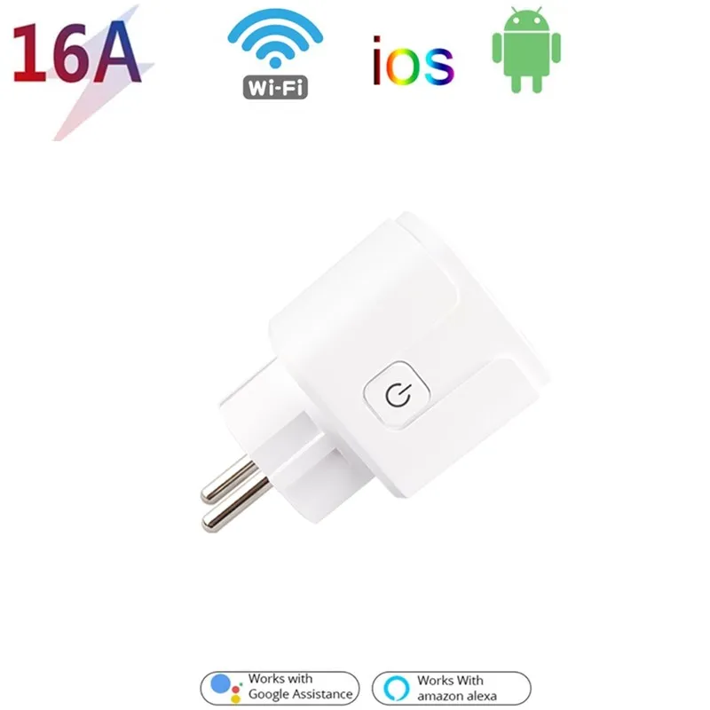 

WiFi Smart Plug EU 16A Power Socket Outlet Timing Function APP Wireless Remote Voice Control Work With Alexa Google