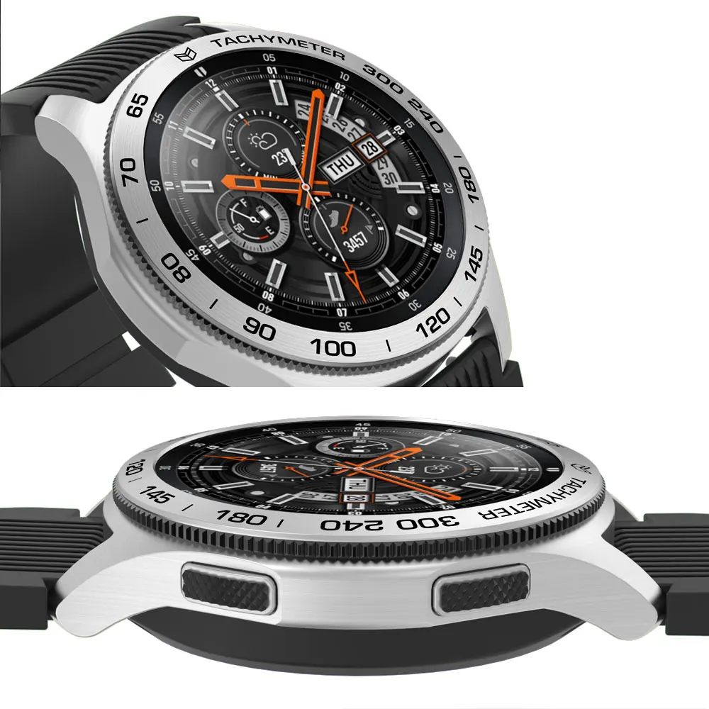 Новый стиль кольцо ободок для часов Samsung gear s3 Galaxy Watch 46 мм металлическое клейкая
