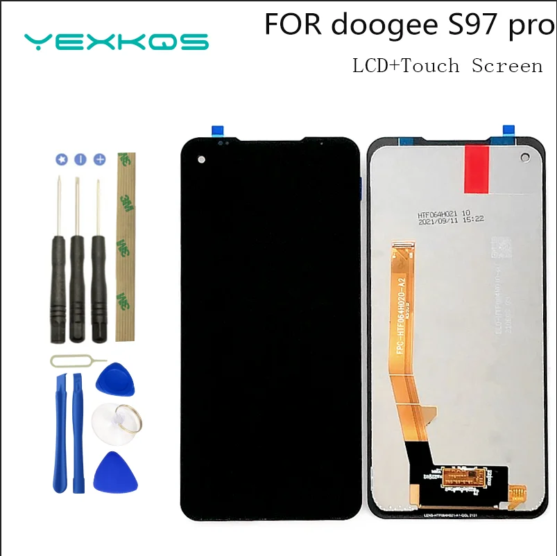 6 39inch new original doogee s97 pro display touch screen digitizer for doogee s97 pro cell phone assembly repair replacement free global shipping