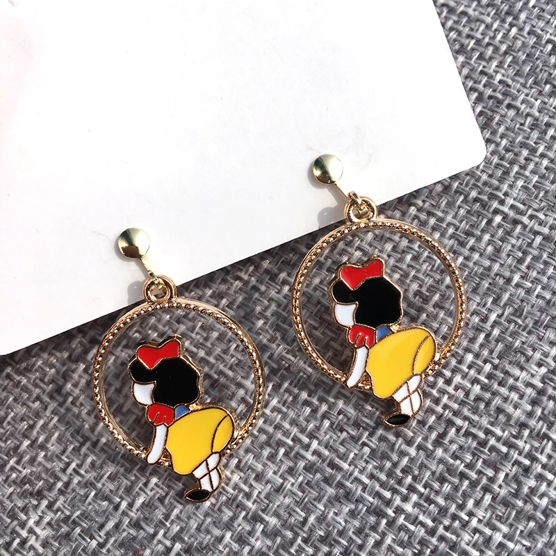 Мультяшные клипсы для принцесс серьги без отверстий ушей принцессы пирсинга