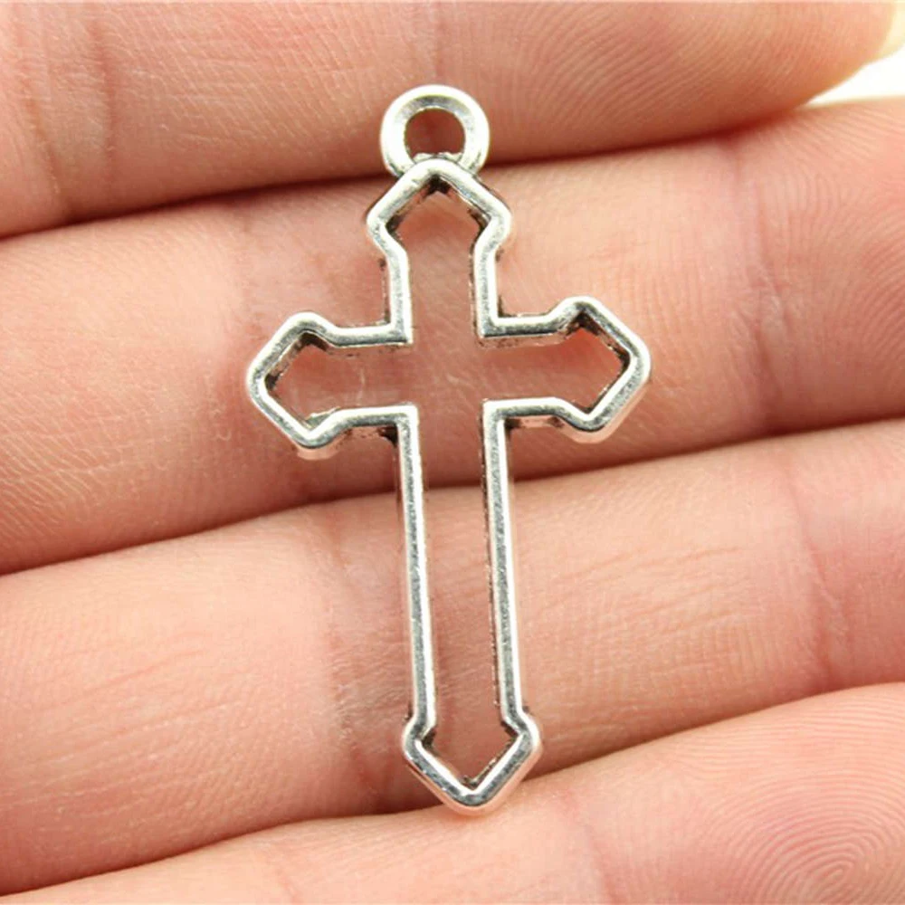 

Подвески-кресты для изготовления ювелирных изделий, 38x22 мм, 10 шт.