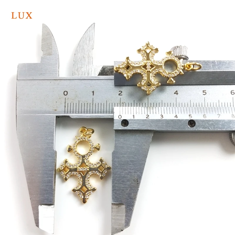 

5pcs Gold Cross Micro Pave Cross Pendant Necklaces For Women Zircon Cross Charms Religious Charms Cross Jewelry Christian Cross