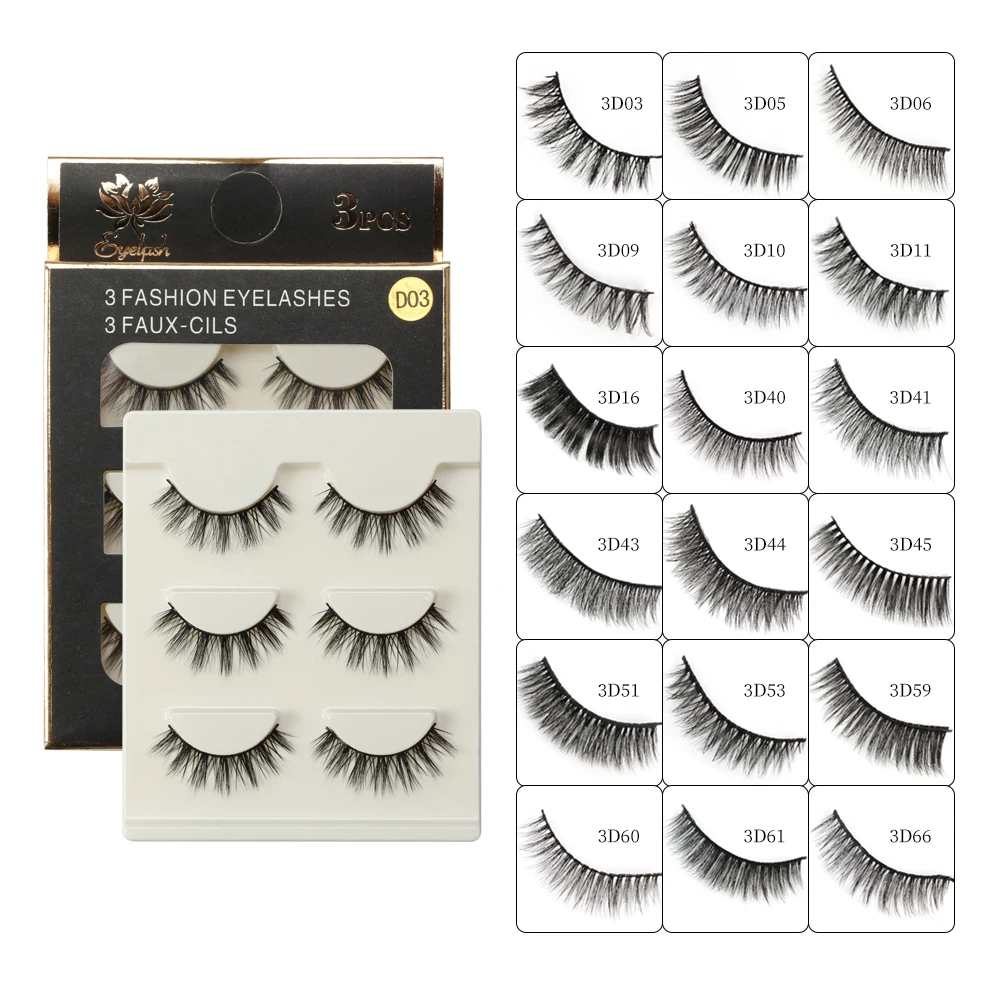 

MAGEFY 3 Pairs 3D Soft Mink False Eyelashes Handmade Wispy Fluffy Long Lashes Natural Eye Extension Makeup Kit for Beauty