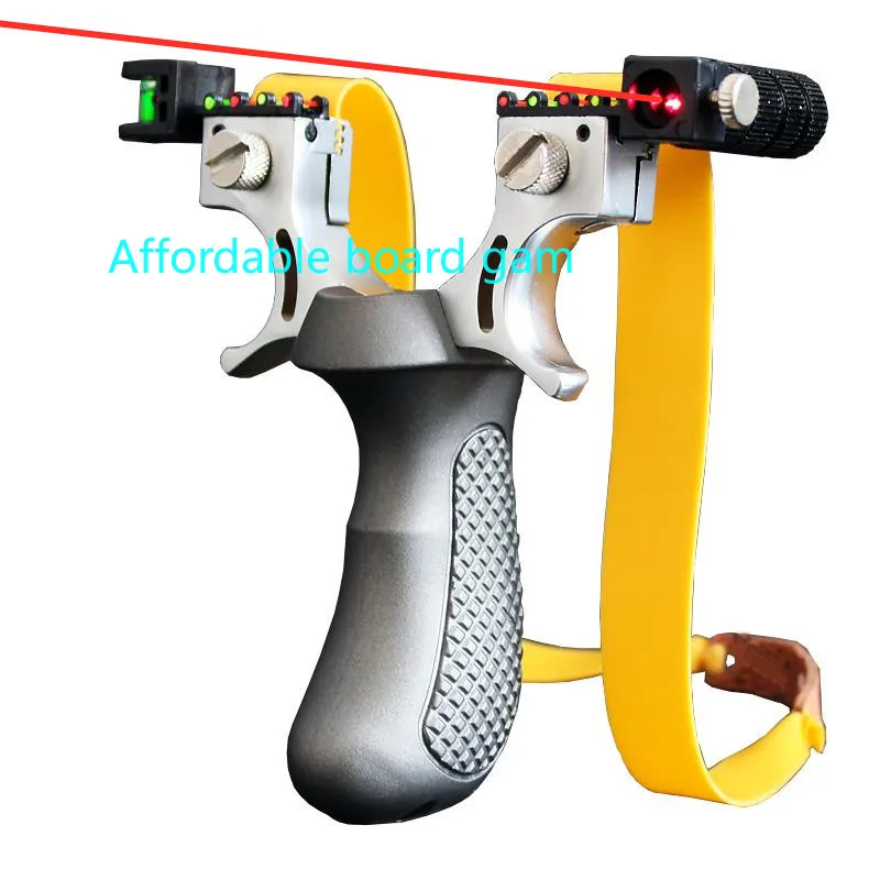 

New Laser Aiming Slingshot Powerful Outdoor Hunting Competition Catapult Resin Material Use Flat Rubber Band 4 Colors Can Choose