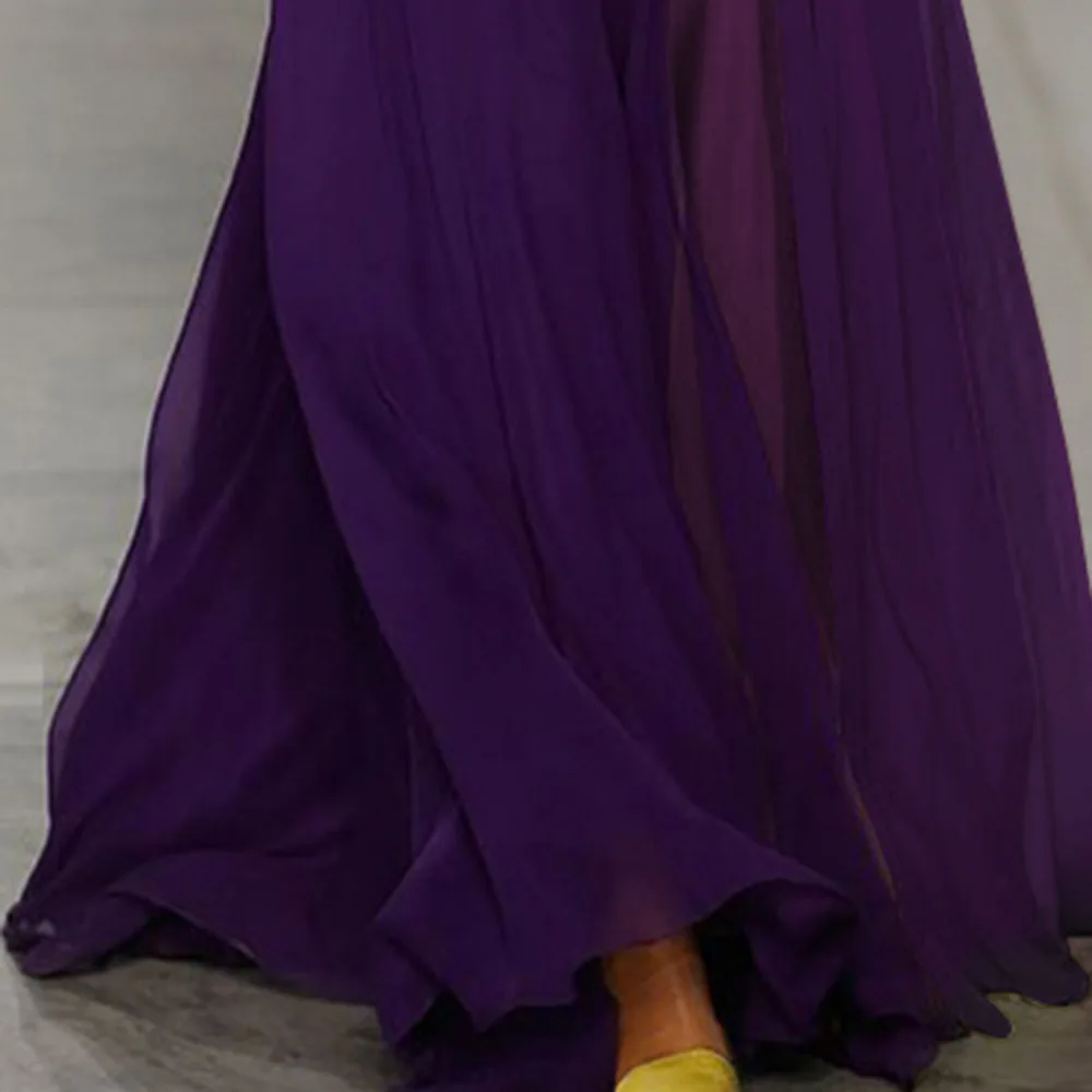 Женское вечернее платье макси с открытыми плечами фиолетовое ТРАПЕЦИЕВИДНОЕ