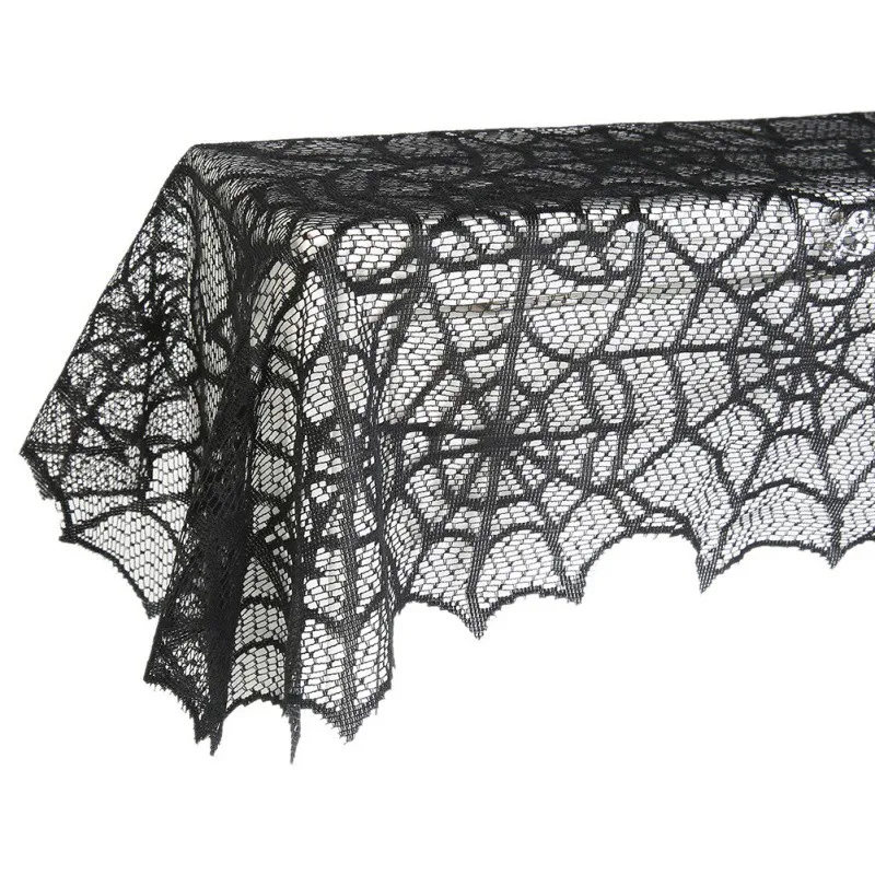 Хэллоуин черное кружево паутина Настольная дорожка скатерть вечерние ужин