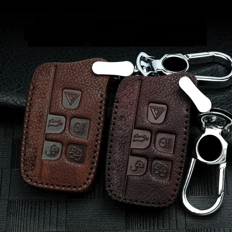 

Genuine Leather Car Key Case Full Cover For Land Rover RANGE ROVER SPORT Freelander 2 DISCOVERY 4 Evoque for Jaguar XE XJ XJL XF