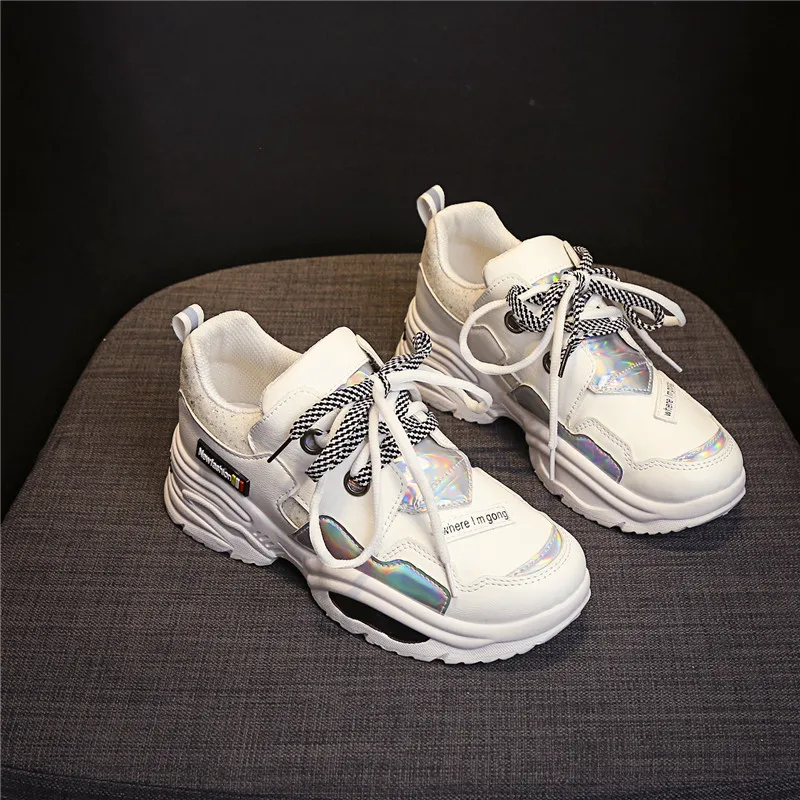 White A Sooneeya/женские кроссовки; обувь на плоской подошве; Zapatillas Deportivas Mujer; женская обувь на толстой мягкой подошве; обувь для бега, увеличивающая рост; Цвет Черный; zapatos mujer - Цвет: White A