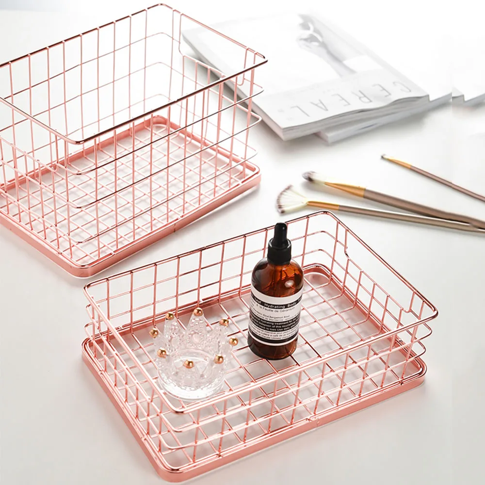 Корзина для хранения в скандинавском стиле роскошная позолоченная