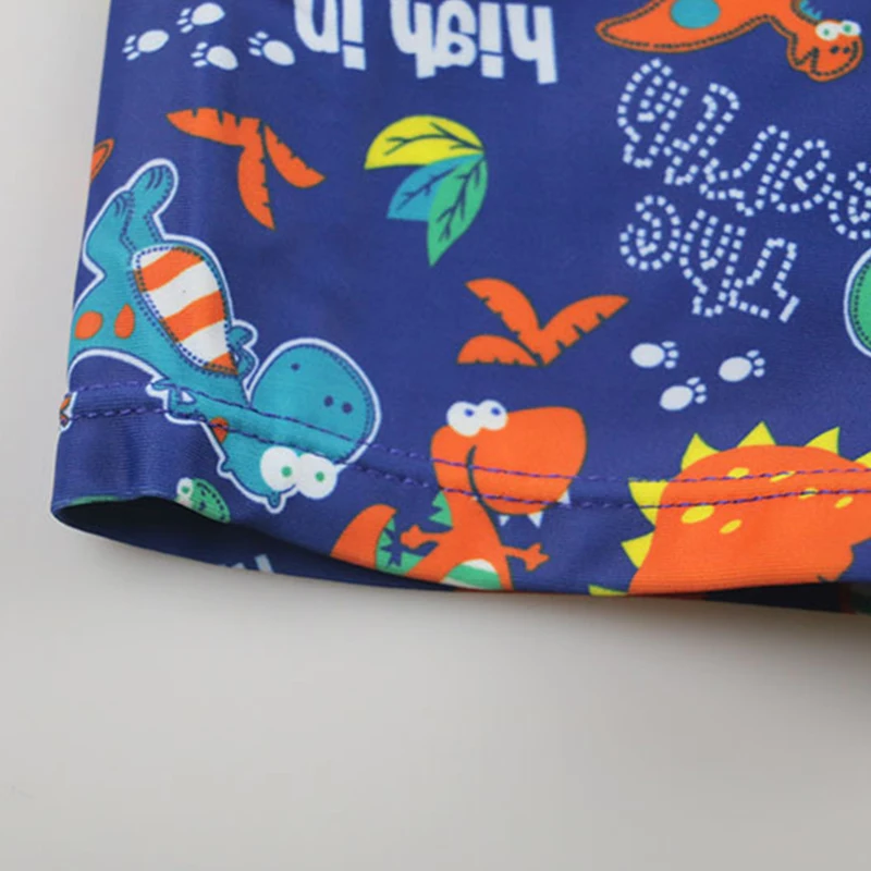 Children Swimwear 2021 3pcs Dinosaur Blue Swimsuit Boys Kids Swimming Hat Short Sleeve BathSuit Swim Beach Wear Cute Swimmwear