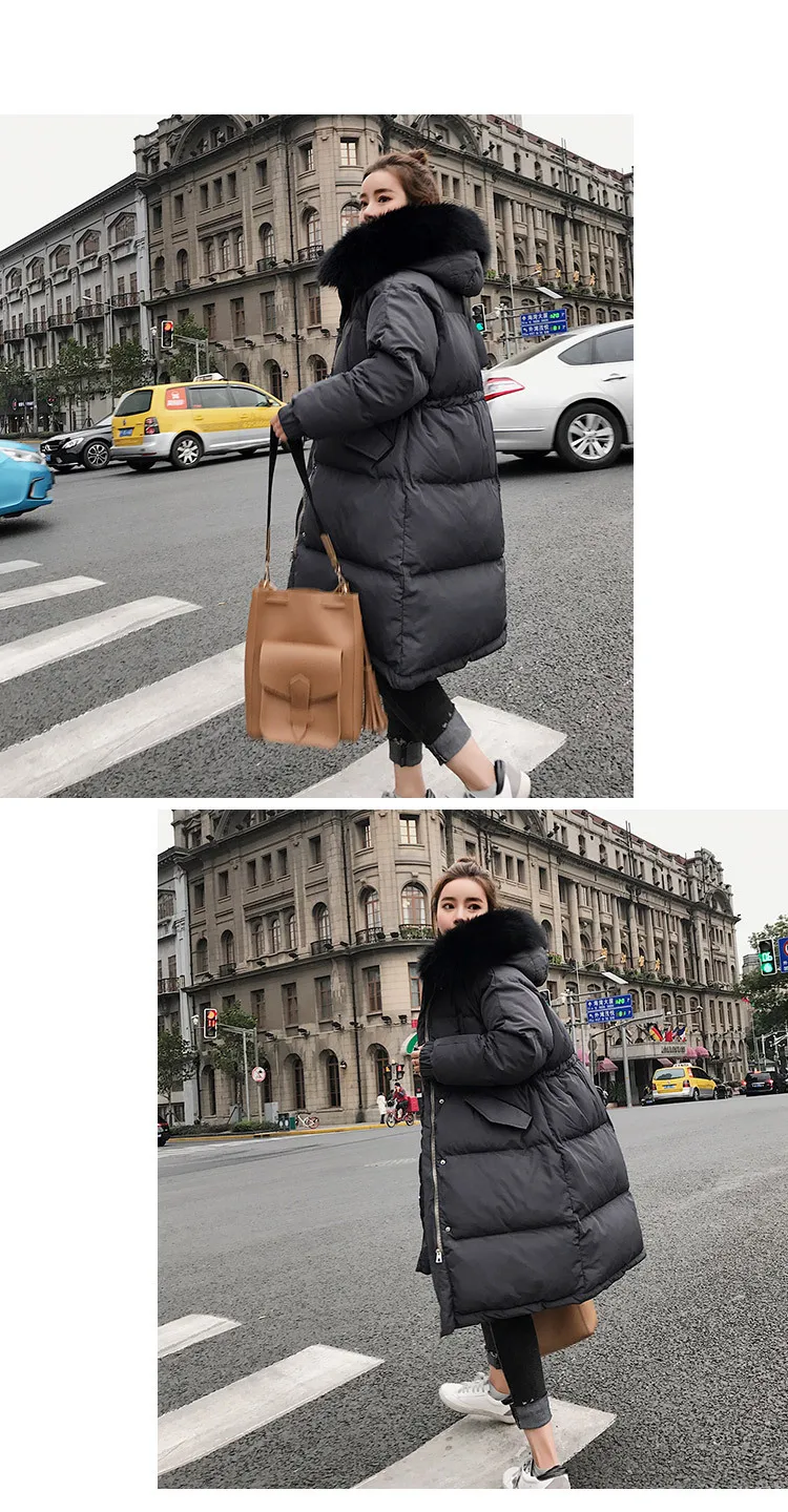 Большие товары для фотосессии, зима, стиль, корейский стиль, женская одежда, толстый большой меховой воротник, приталенная одежда с хлопковой подкладкой