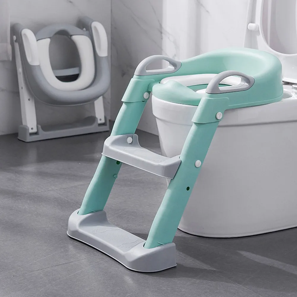 

Children's Step-assisted Toilet Folding Infant Potty Seat Urinal Backrest Training Chair With Step Stool Ladder Home Furniture