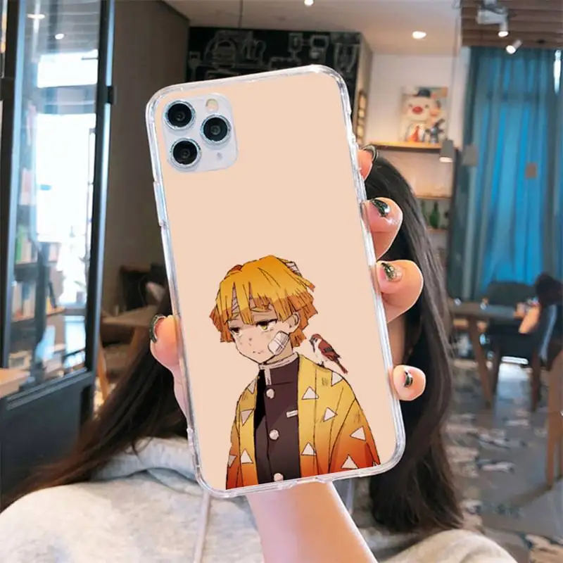 

Demon Slayer Phone Case Transparent for iPhone 6 7 8 11 12 s mini pro X XS XR MAX Plus cover funda shell