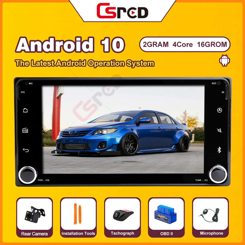 

Csred 7" IPS Android 10 For Toyota RAV4 Cruiser Yaris Vios Altis Avensis Terios Auto Radio Car Multimedia Player GPS Navigation