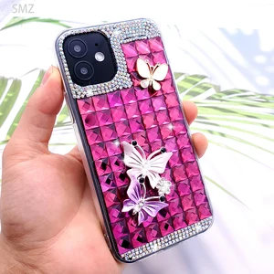 3d bling cystal diamond butterfly xiaomi mi 11 ultra phone case for xiaomi mi 11 lite 5g funda poco x3 pro back cover capa чехо