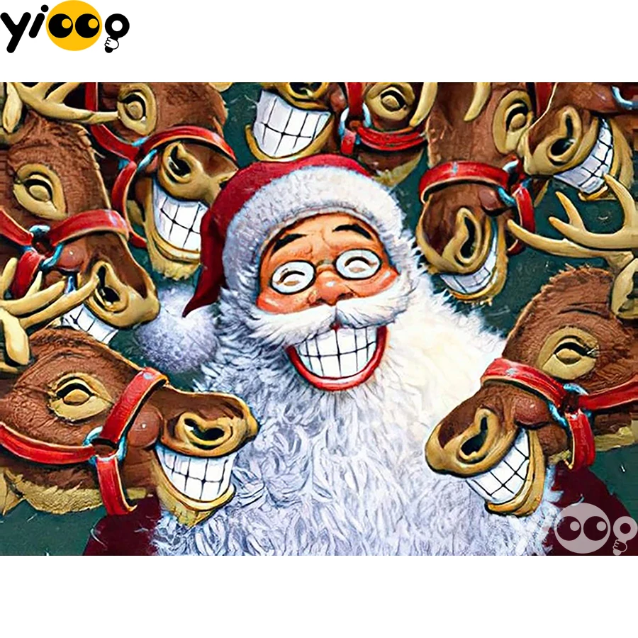 

Full Square/Round Drill Diamond Painting Cross Stitch Embroidery Joyful Santa Claus Rhinestone Mosaic Home Decor Gift BX1774