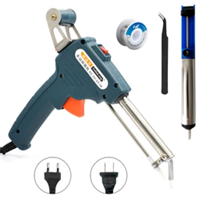 1soldering iron set 60 Вт Электрический паяльник Автоматическая подача олова пистолетный паяльник стационарный паяльник пинцет с кончиком сварочный провод ремонтный Инструмент 110 в 2 - Цвет: 1soldering iron set