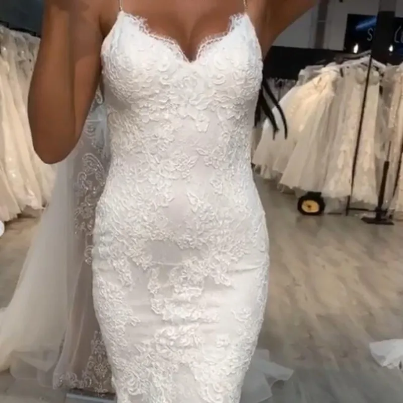 Сексуальные открытые свадебные наряды Русалка Vestidos De Festa Аппликация Свадебное