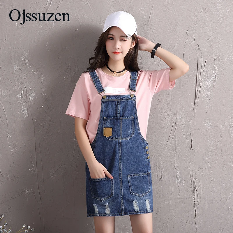 Женский джинсовый сарафан с подтяжками в стиле преппи регулируемый комбинезон
