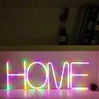 Разноцветные светодиодсветильник неоновые буквы сделай сам с подсветильник кой, 26 неоновых букв, алфавит, 3D настенное украшение для дома, свадьбы, дня рождения