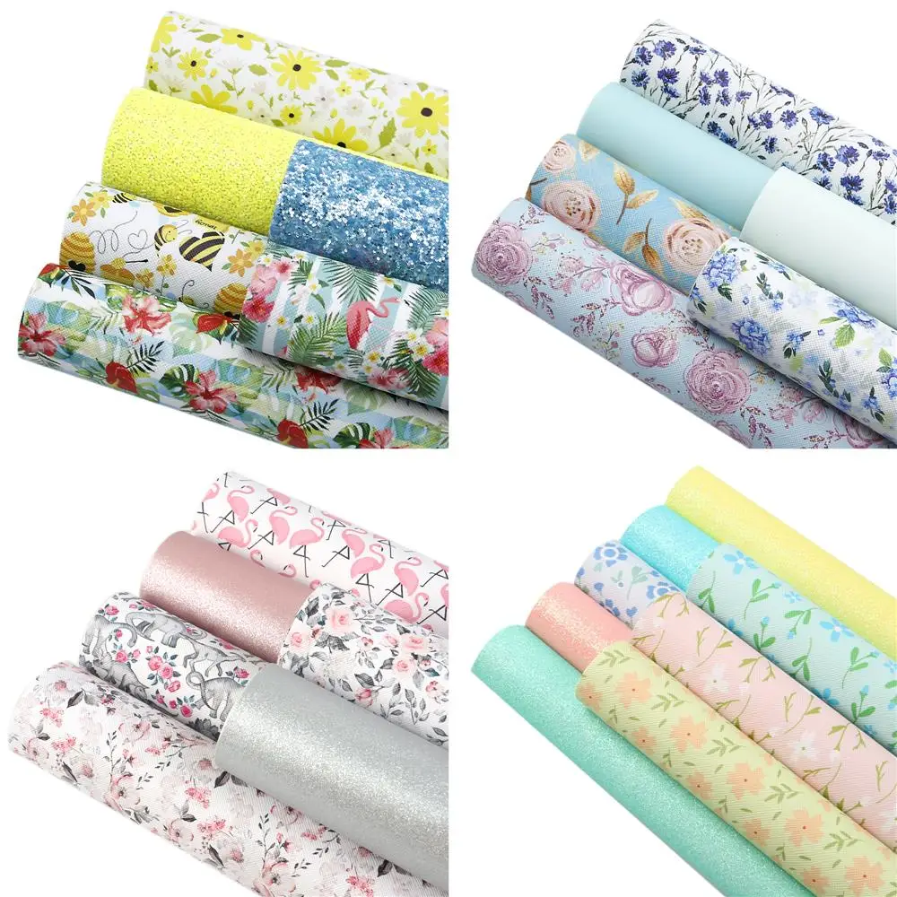 20x33 см Цветочная тема цветы искусственная кожа лист набор ткани для книжного