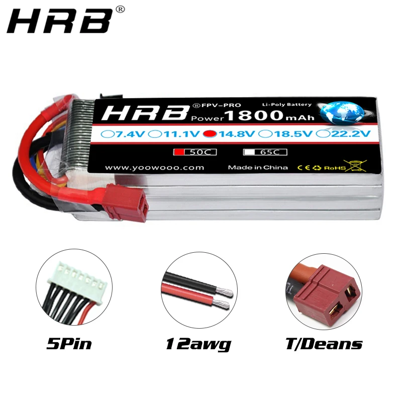 hrb 1800мач 2s 3s lipo аккумулятор 74 в 111 в xt60 t deans 50c 148