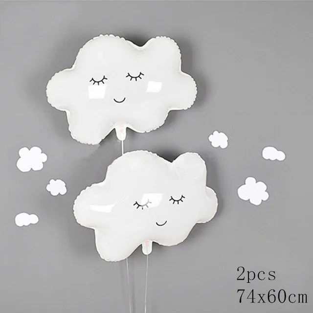 2 шт белый смайлик облако гелиевый шарик из фольги День Рождения вечерние детские