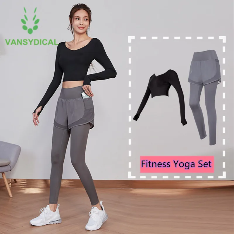 Спортивная одежда женский летний спортивный костюм Леггинсы для йоги и
