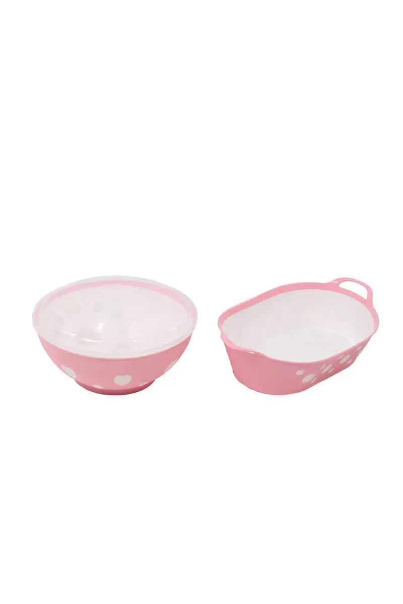 

Patterned Round Lid Bowl and Oval Basket Set