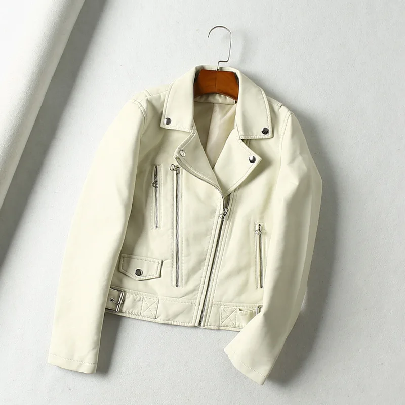 Новинка 2020 женские осенние черные Базовые Куртки из искусственной кожи с