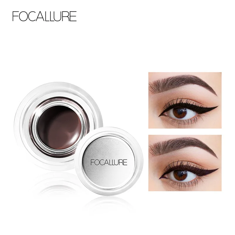 

Гель-подводка для глаз Focallure, кремовый, водостойкий, стойкий, профессиональный макияж глаз, с 2 кисточками