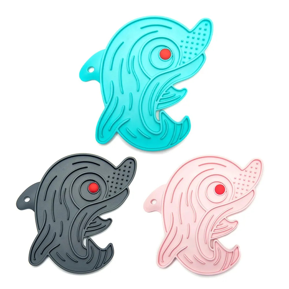 

Slow Feeding Silicone Bowl Dog Lick Mat Dolphin Shape Food Bowl For Small Medium Large Puppy Cat Feeder Dispenser Pet Supplies