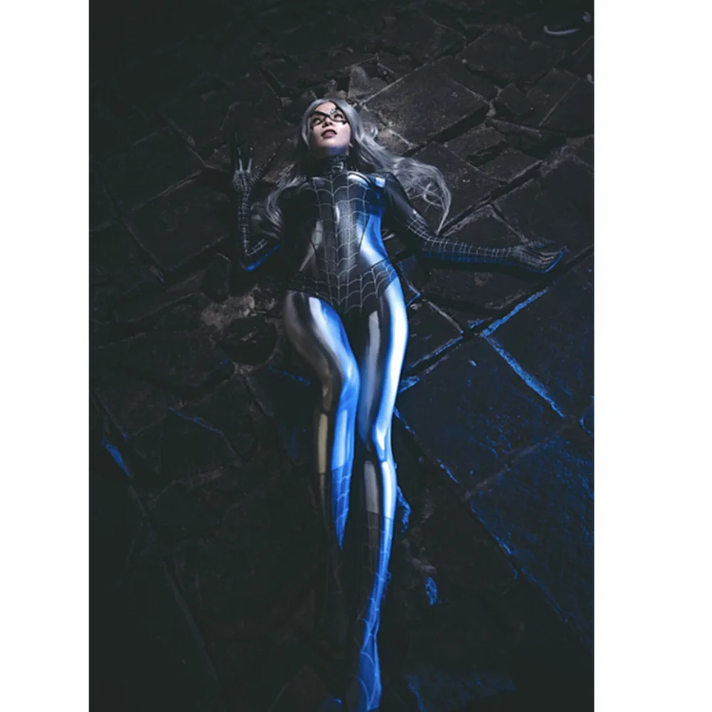 Черный кот Symbiote Spider Girl 3D принт спандекс женский костюм паука Косплей Zentai боди для взрослых детей Высокое качество