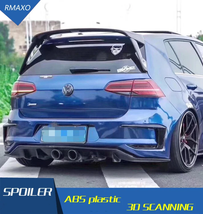 Спойлер для Golf 7 MK7 2014 2018 АБС пластик цвет заднего крыла автомобиля задний спойлер