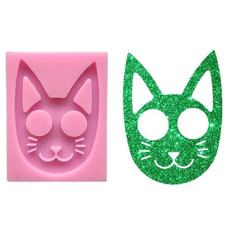 

DIY Resin Mold Super Glossy Self-defense Cat Keychain Pendants Silicone Mould