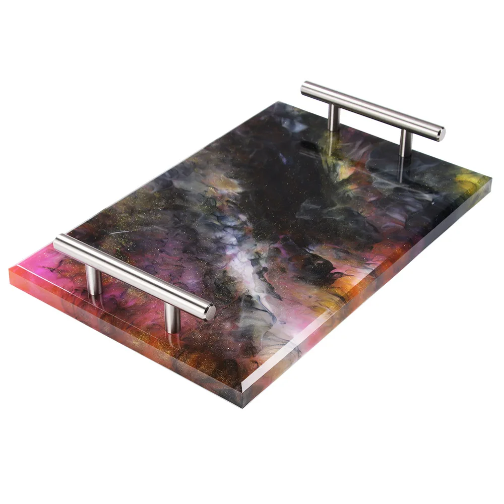 Большой прямоугольный поднос УФ-смола форма Кристалл эпоксидная силиконовая для