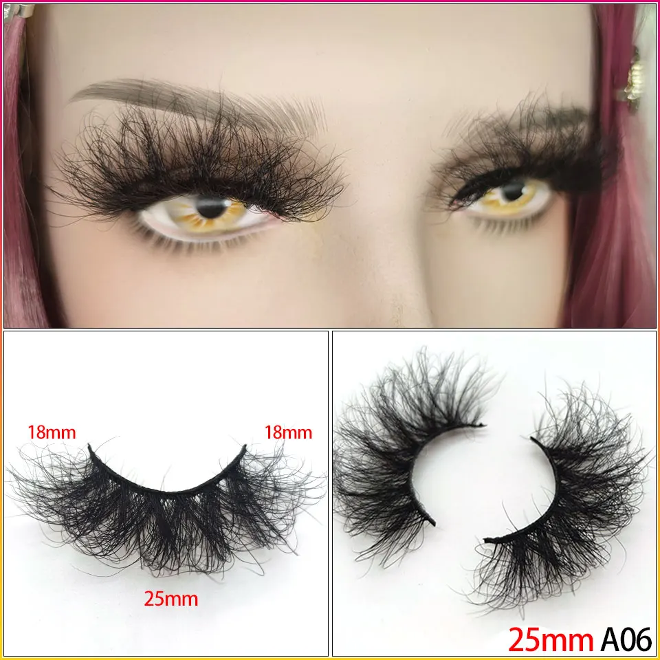 

25mm 5d Mink Eyelashes Thick HandMade Full Strip Lashes Luxury Makeup Dramatic Lashes 3D Mink Lashes