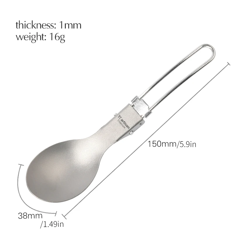 Spoon Tiartisan титановая Складная ручка ложка походные столовые приборы портативная посуда для пикника с 304 ручкой из нержавеющей стали Spork нож - Цвет: Spoon