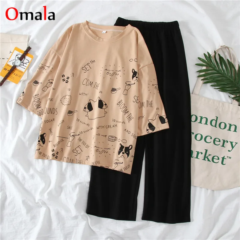 Комплект из двух предметов для женщин с принтом мультфильмов футболка круглым