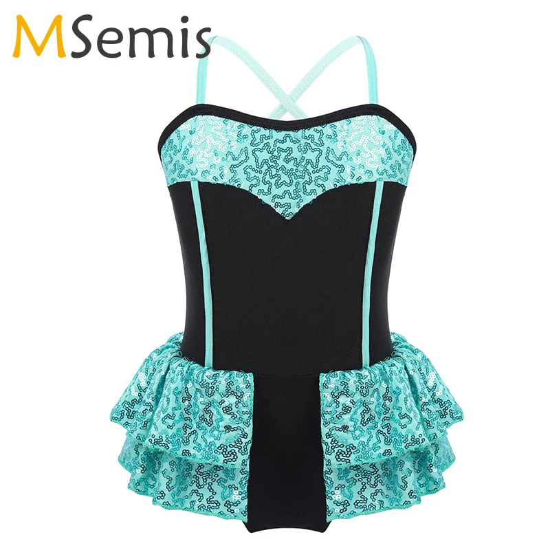 Детский балетный костюм для девочек с блестящими блестками танцевальный джаза