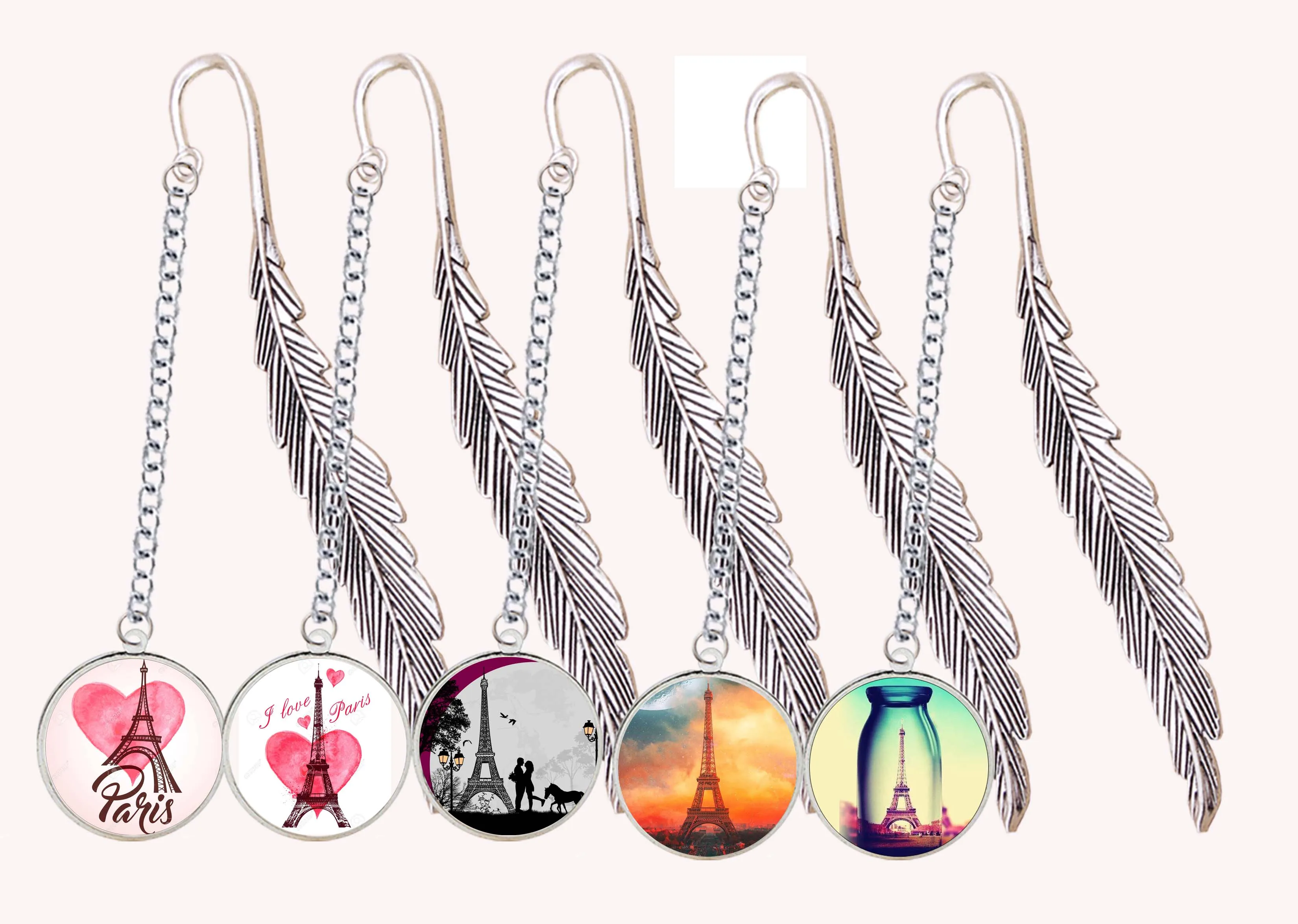 

French Paris Eiffel Tower Bookmark with Pendant Figurine Torre For Couple Lover Souvenir Notebook Book Mark Marque Page Mate