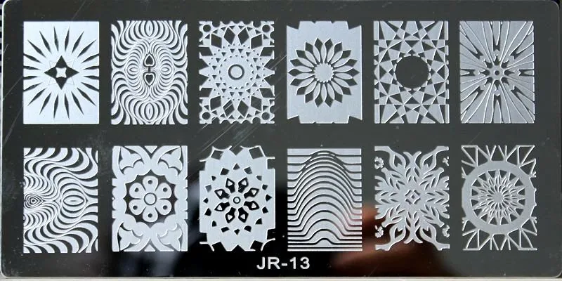 

##0013- 6*12CM Nail Art Image Printing Beauty Designs WAVES Nails Stamping Plates Nail Art Polish Templates -geometry 13