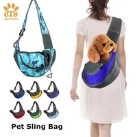 pet puppy carrier outdoor travel dog shoulder bag mesh oxford single comfort sling handbag tote pouch pet crossbody chest bag