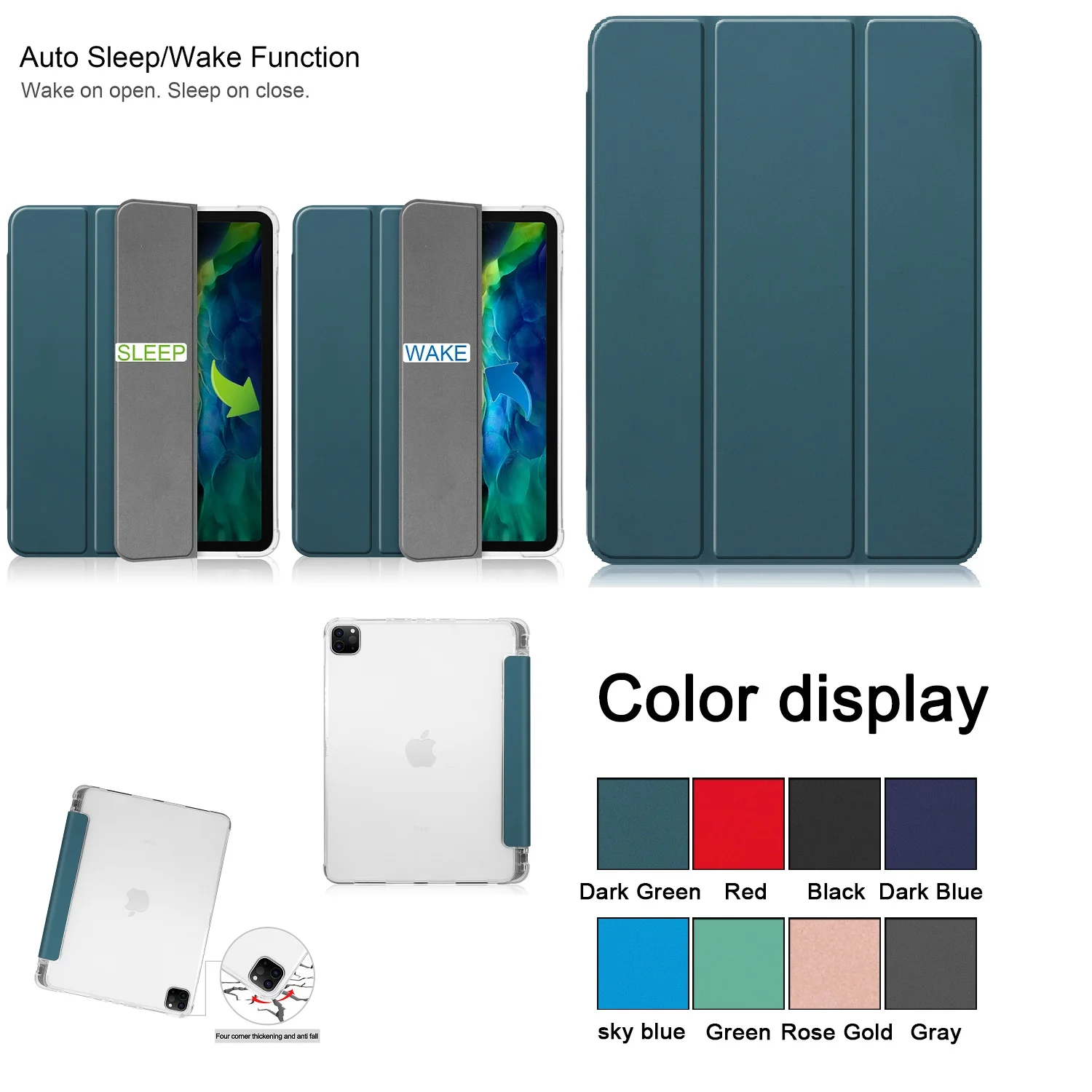 Защитный чехол для планшета iPad Pro 11 2020 накладка из ТПУ с держателем карандашей