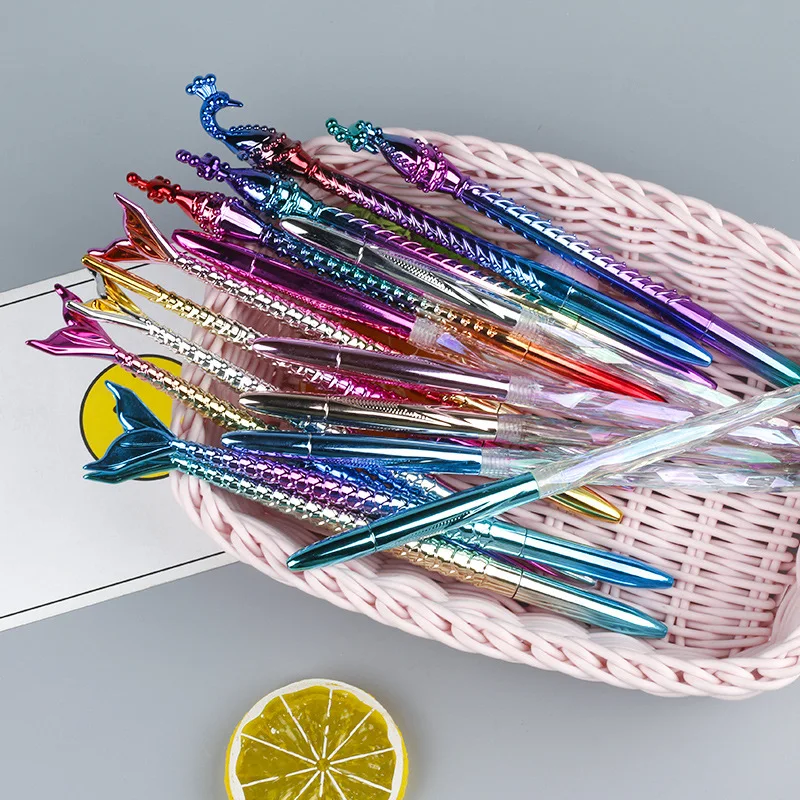 

36 pcs/lot Creative Rainbow Laser Mermaid Gel Pen Cute 0.5mm black Ink Signature Pens Promotional Gift School Supplies
