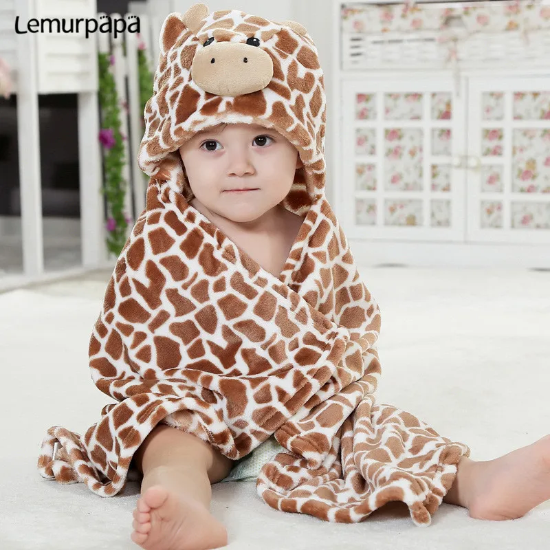 

Newborn Baby Blanket Bath Towel Hooded Bathrobe Soft Infant Cute Cartoon Leopar Cow Lonely Baby Towels Blanket Sleeping Blankets