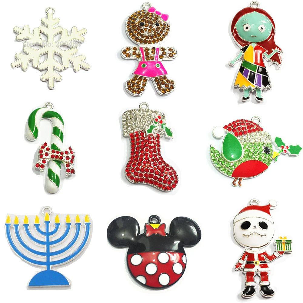 Оптовая продажа 10 шт./пакет цинковый сплав Рождественская серия 3: снежинка