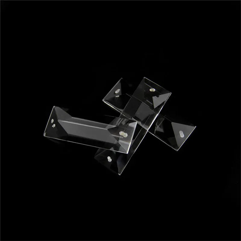 two holes Одно отверстие или два отверстия 22x63 мм прозрачная цветная хрустальная стеклянная призма Подвеска Люстра части для подвесного кулона - Цвет: two holes