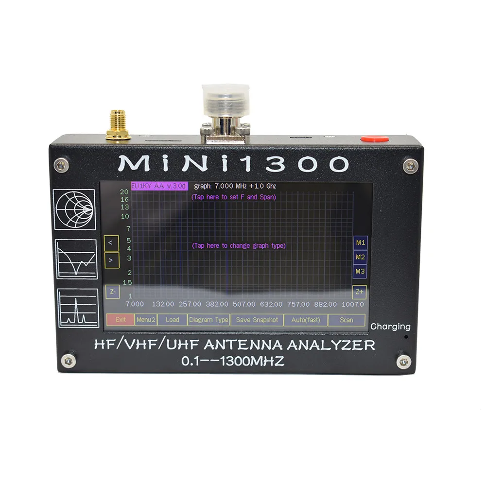 Mini1300 4 3 дюймов ЖК дисплей сенсорный Экран 0 1 1300 МГц HF/VHF/UHF муравей SWR антенный