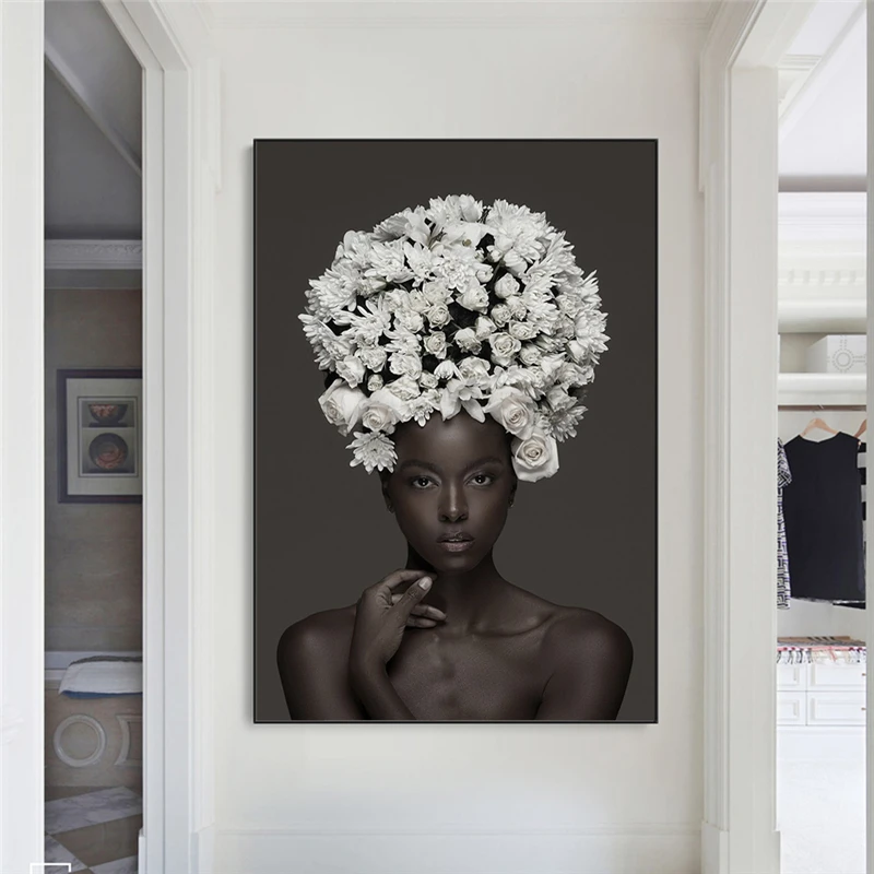 Nordic искусство в африканском стиле Картина на холсте женщина женские Плакаты